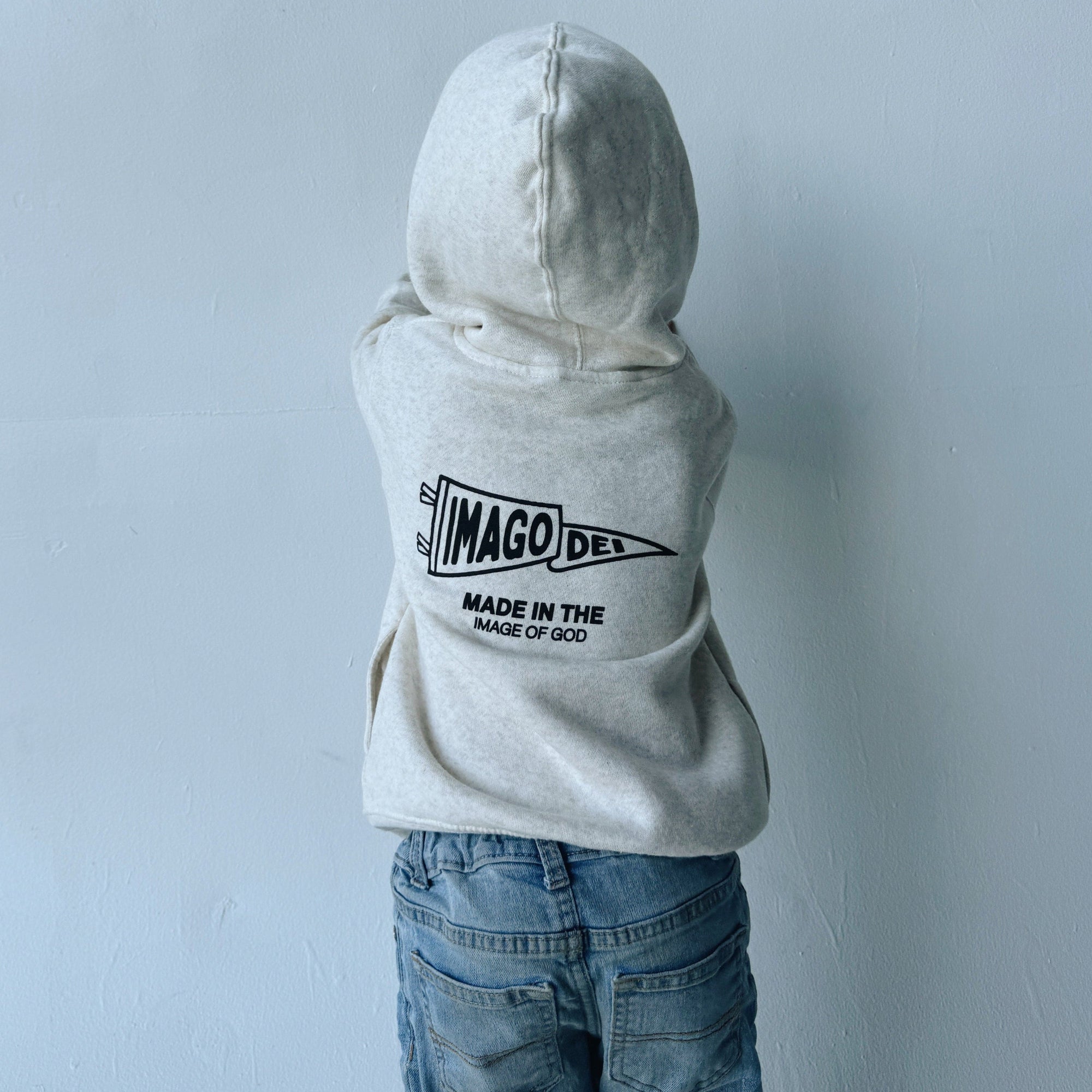NEW! | TODDLER "IMAGO DEI" HOODIE | HEATHER SAND