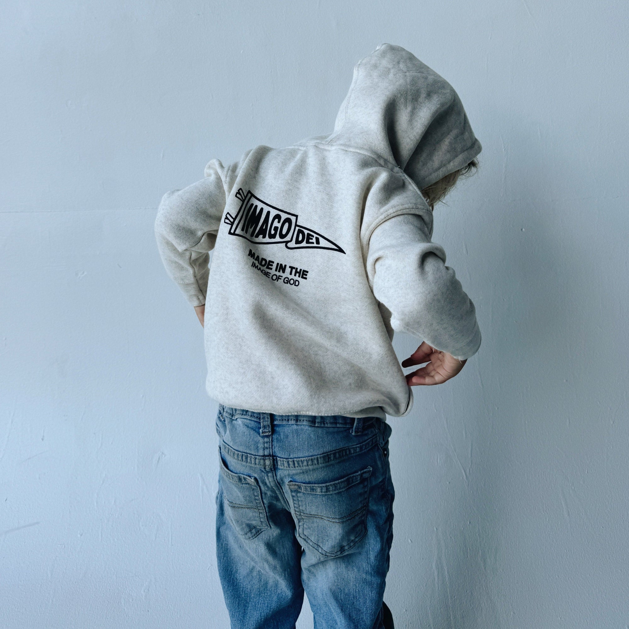NEW! | TODDLER "IMAGO DEI" HOODIE | HEATHER SAND
