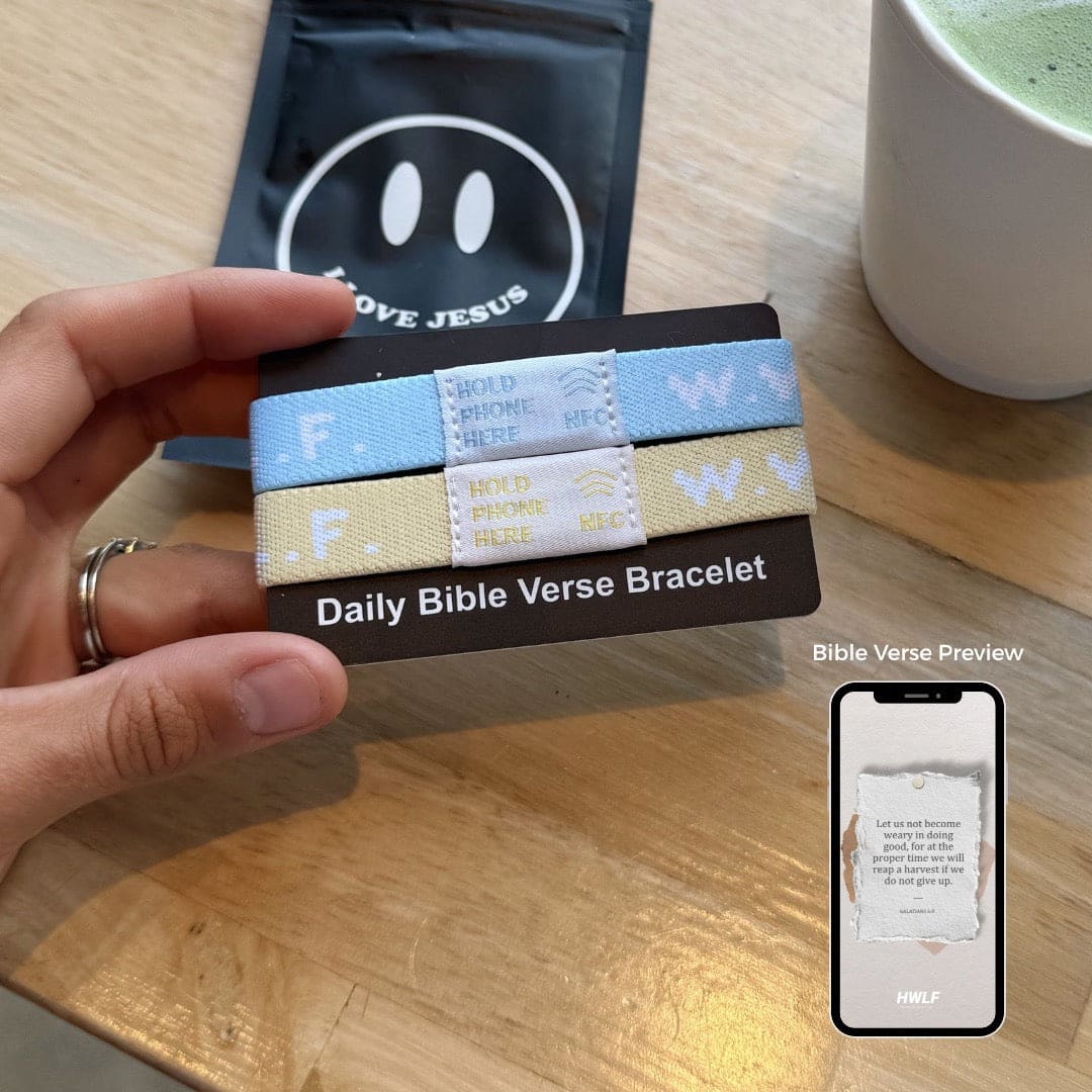 NEW! | DAILY BIBLE VERSE "WWJD X HWLF" BRACELETS | PASTEL 2-PACK