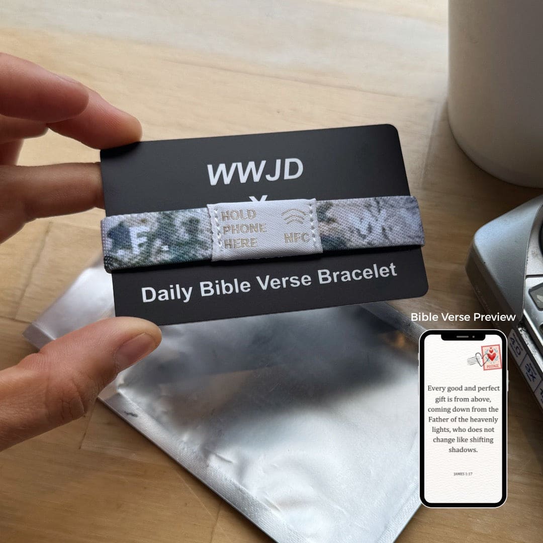 NEW! | DAILY BIBLE VERSE "WWJD X HWLF" BRACELET | LIGHT CAMO