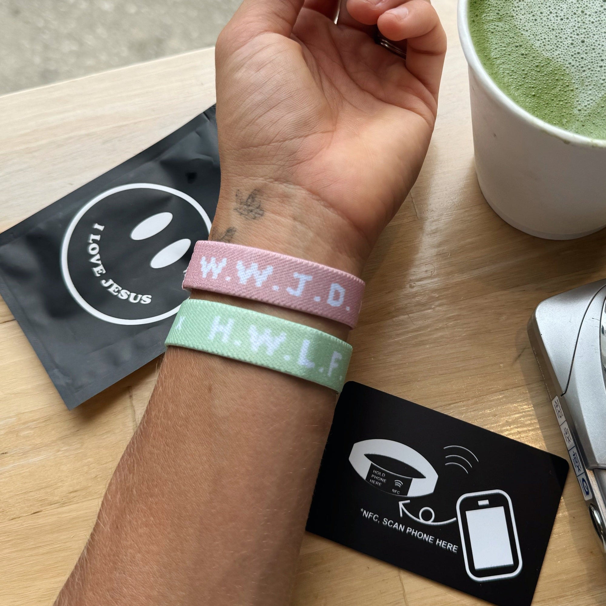 NEW! | DAILY BIBLE VERSE "WWJD X HWLF" BRACELETS | NATURAL 2-PACK