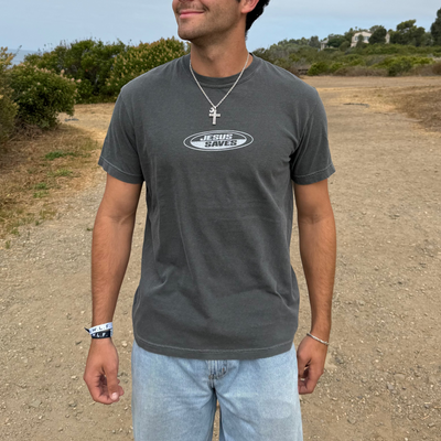 NEW! | "JESUS SAVES" RETRO COMFORT COLOR TEE | PEPPER