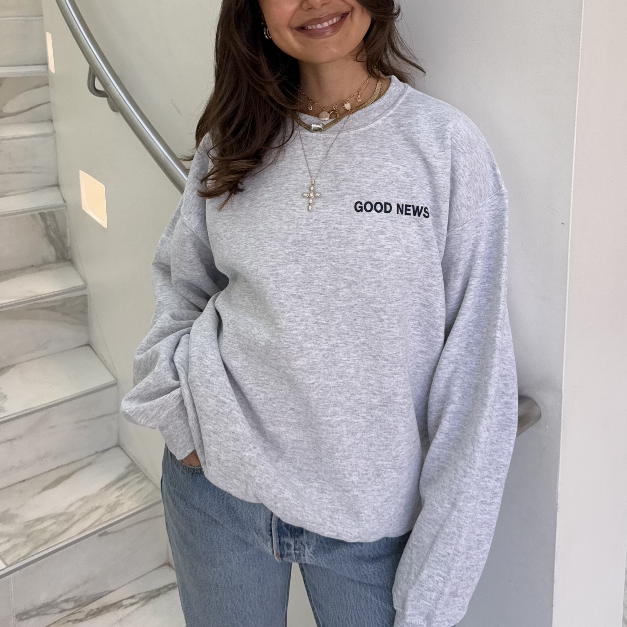 NEW | "DEAR PERSON BEHIND ME" CREWNECK |ASH/NAVY