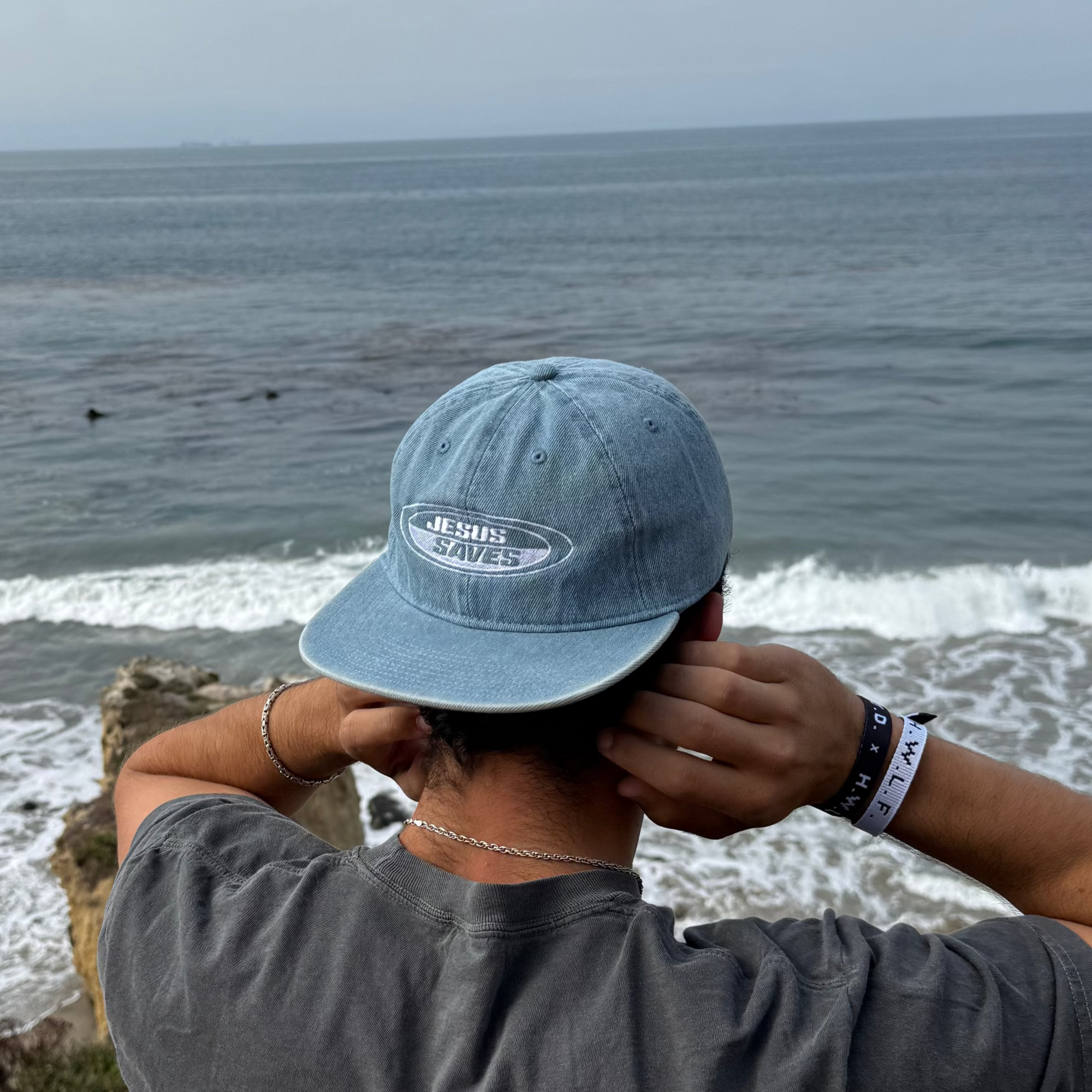 NEW | "JESUS SAVES" PREMIUM EMBROIDERED HAT | DENIM
