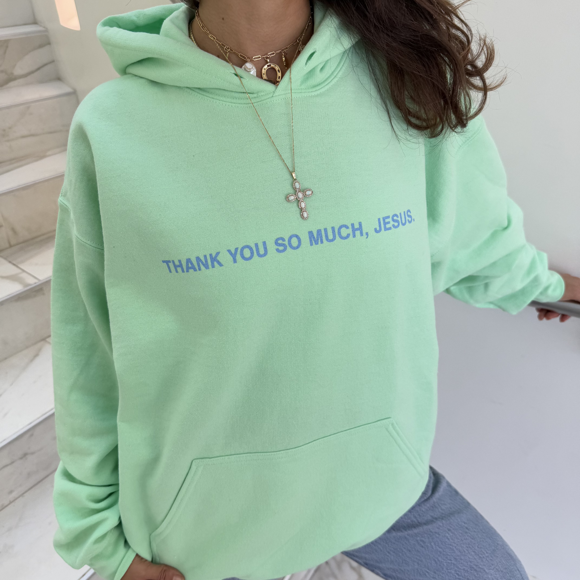 NEW | "THANK YOU SO MUCH JESUS" HOODIE | MINT