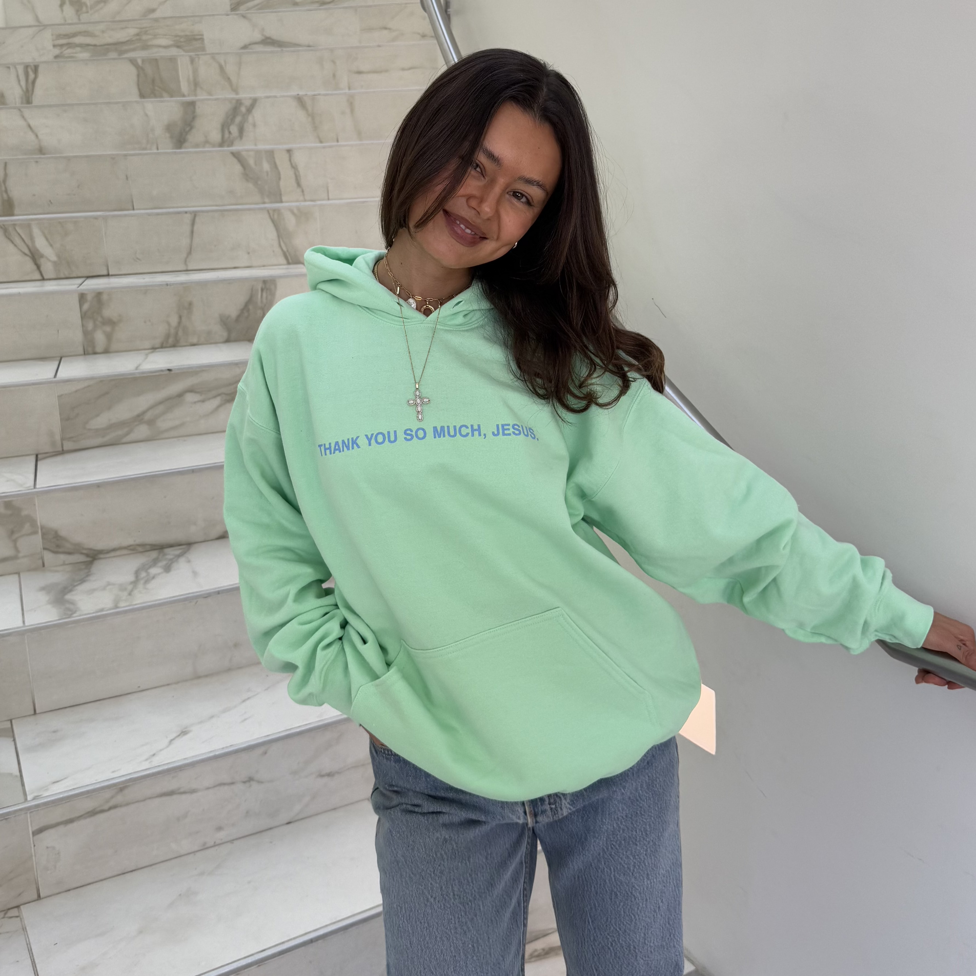 NEW | "THANK YOU SO MUCH JESUS" HOODIE | MINT