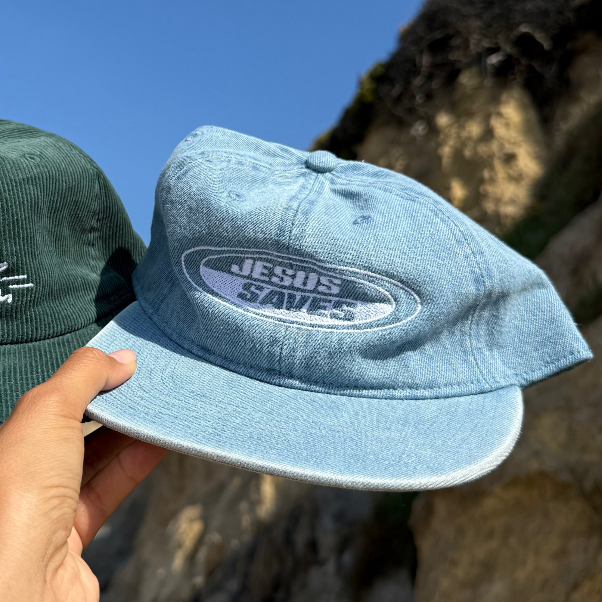 NEW | "JESUS SAVES" PREMIUM EMBROIDERED HAT | DENIM