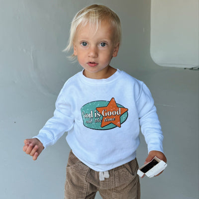 NEW! | TODDLER "GOD IS GOOD" RETRO CREWNECK