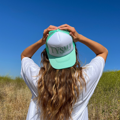 NEW! | "TYSMJ" HAT | MINT/WHITE