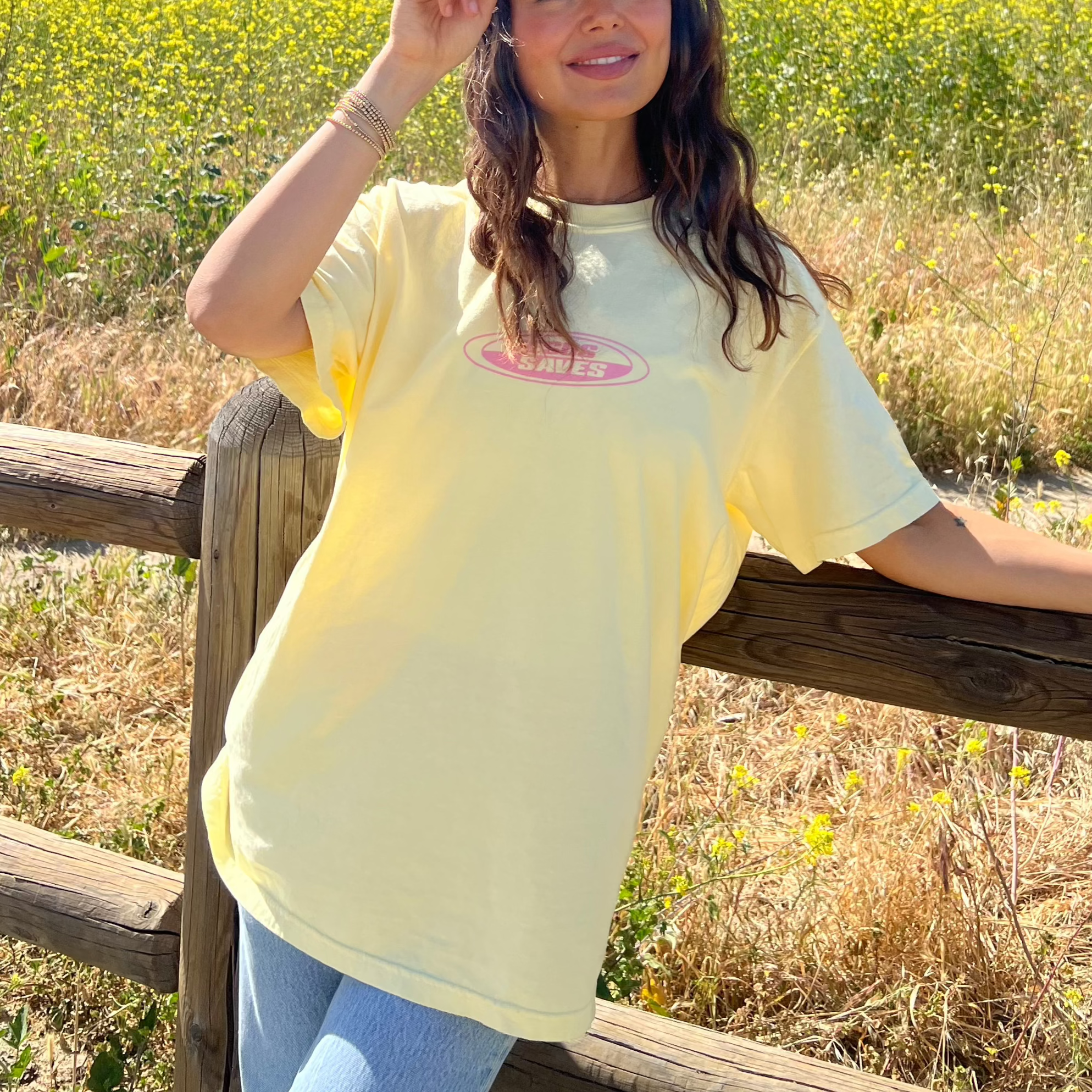 NEW! | "JESUS SAVES" RETRO COMFORT COLOR TEE | YELLOW