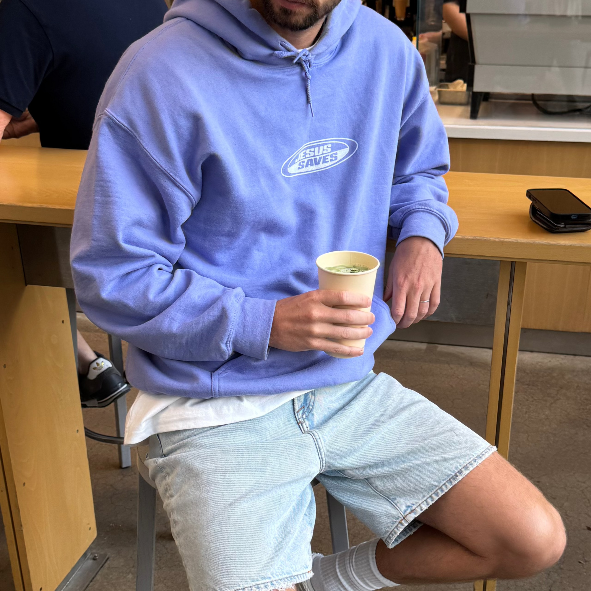 NEW! | "JESUS SAVES" RETRO HOODIE | VIOLET