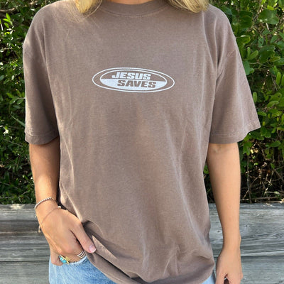 NEW! | "JESUS SAVES" PREMIUM COMFORT COLOR TEE | ESPRESSO