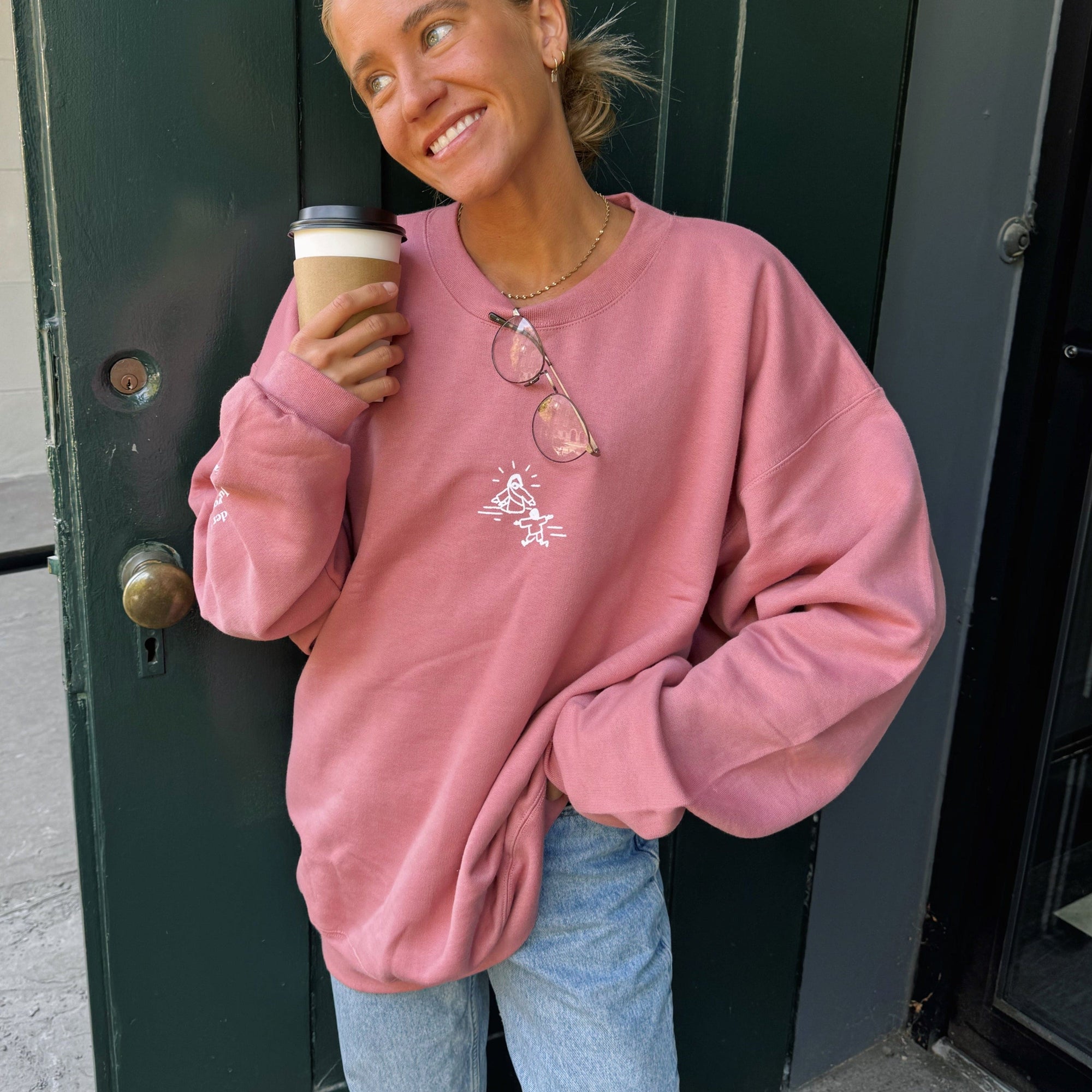 NEW! | "JESUS DOODLE" CREWNECK | MAUVE