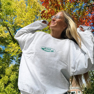 NEW! | "JESUS SAVES" RETRO CREWNECK | ASH