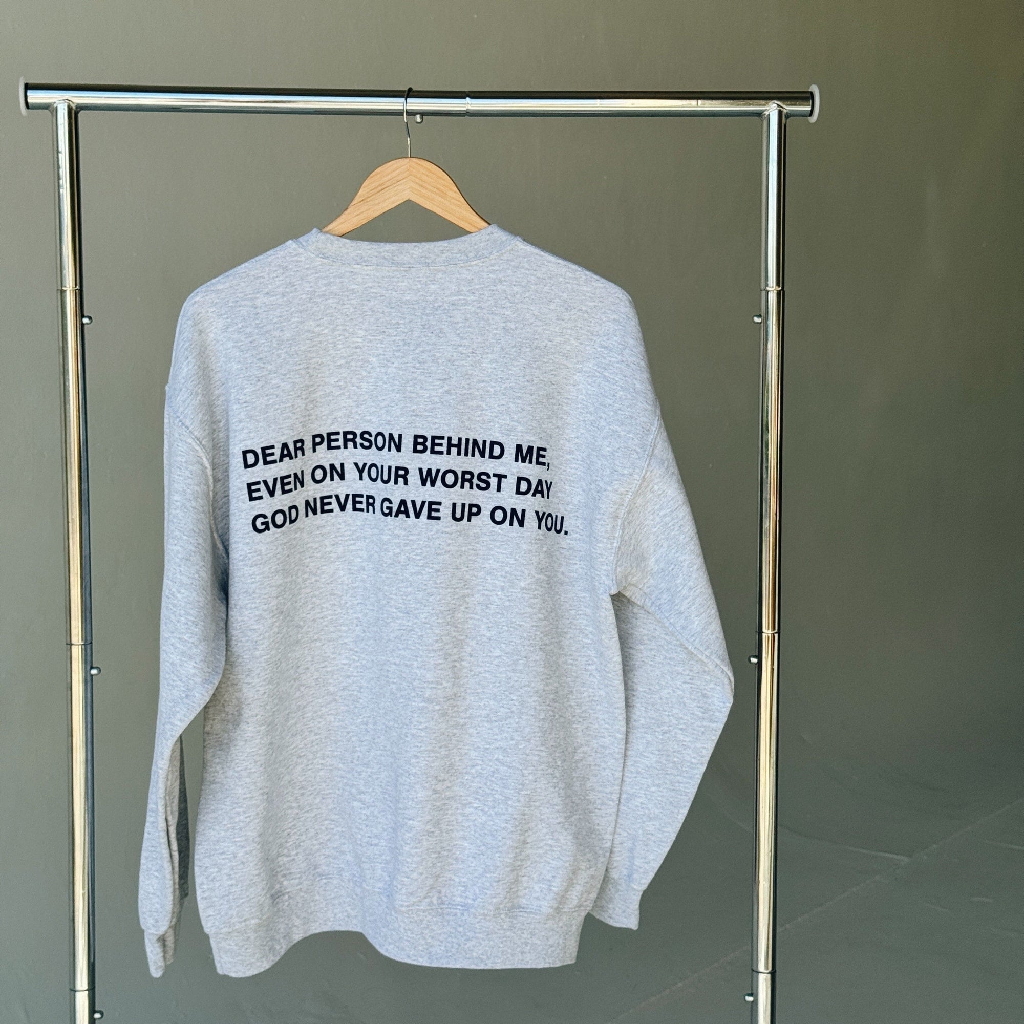 NEW | "DEAR PERSON BEHIND ME" CREWNECK |ASH/NAVY