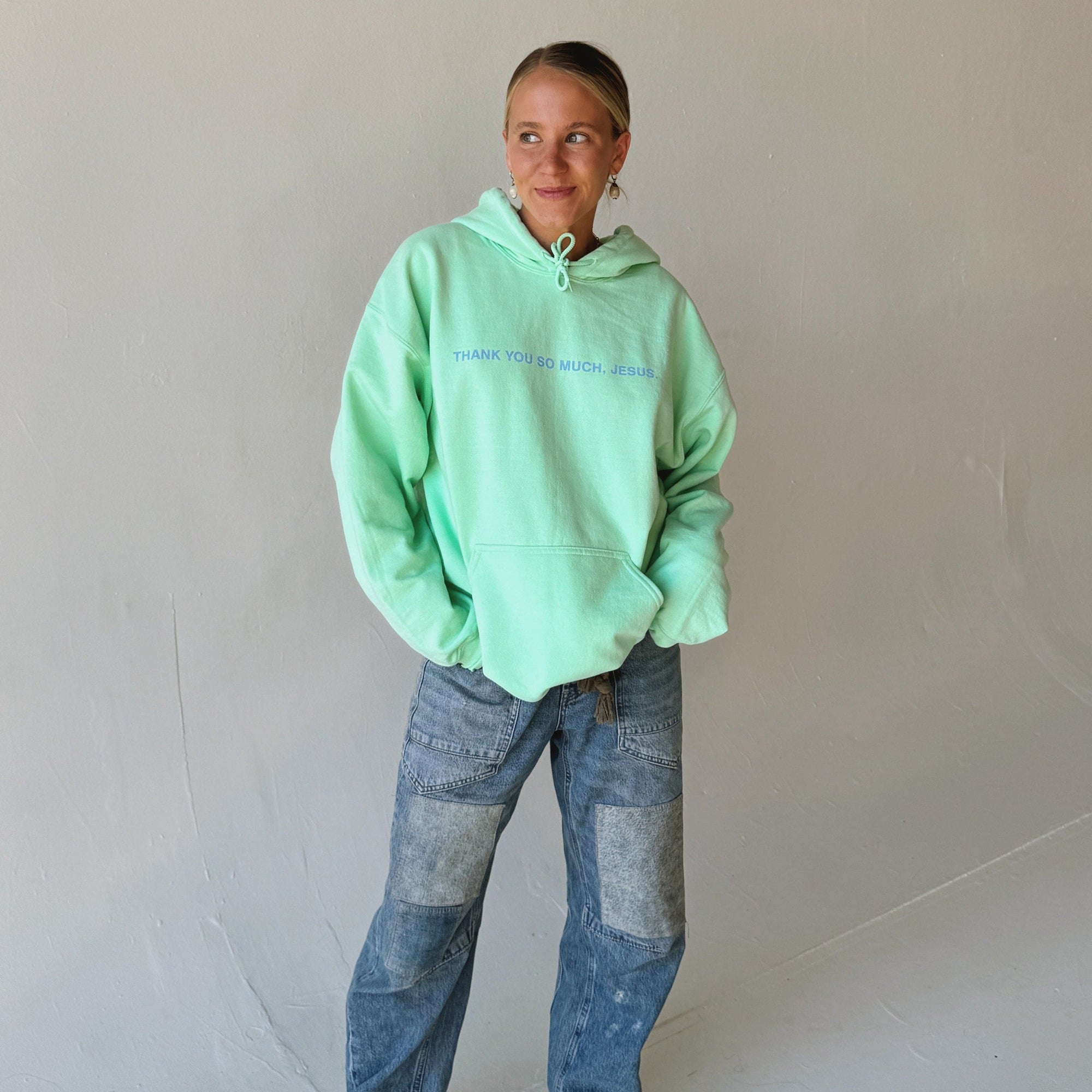 NEW | "THANK YOU SO MUCH JESUS" HOODIE | MINT