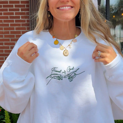 NEW! | "FRIEND OF GOD" | PREMIUM EMBROIDERED CREWNECK