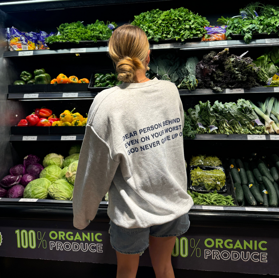 NEW | "DEAR PERSON BEHIND ME" CREWNECK |ASH/NAVY