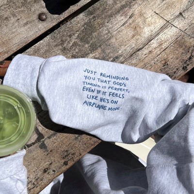 NEW! "FLOWER DOODLE" EMBROIDERED CREWNECK | ASH