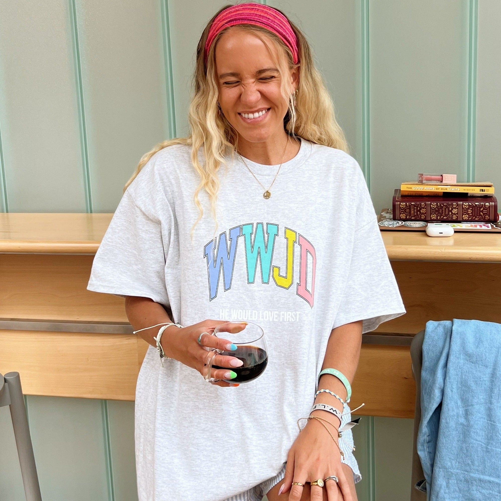 LIMITED! | PASTEL "UNIVERSITY" TEE | ASH